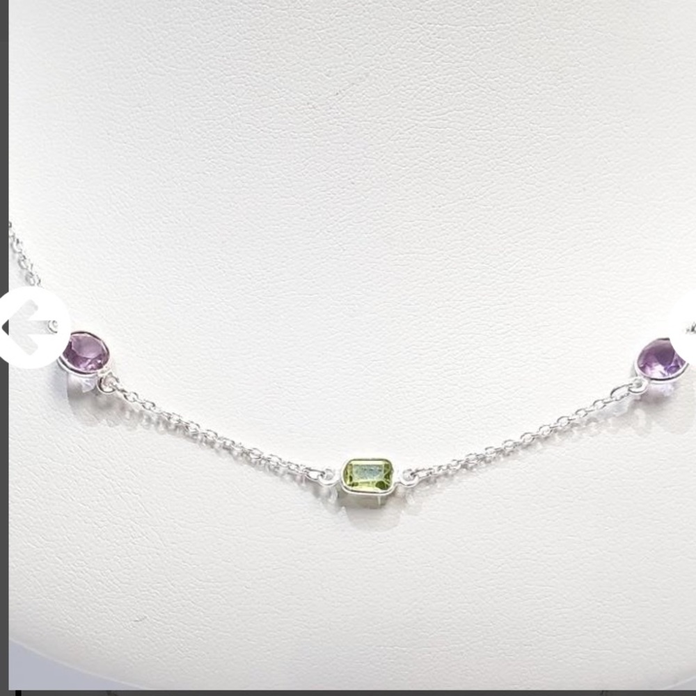New! Precious Stone & Sterling necklace.